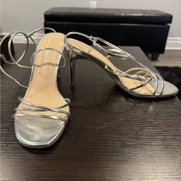 Silver Strappy 4” Heels - Picture 2 of 6